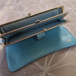 Vintage Baronet Double Kisslock Leather Wallet!